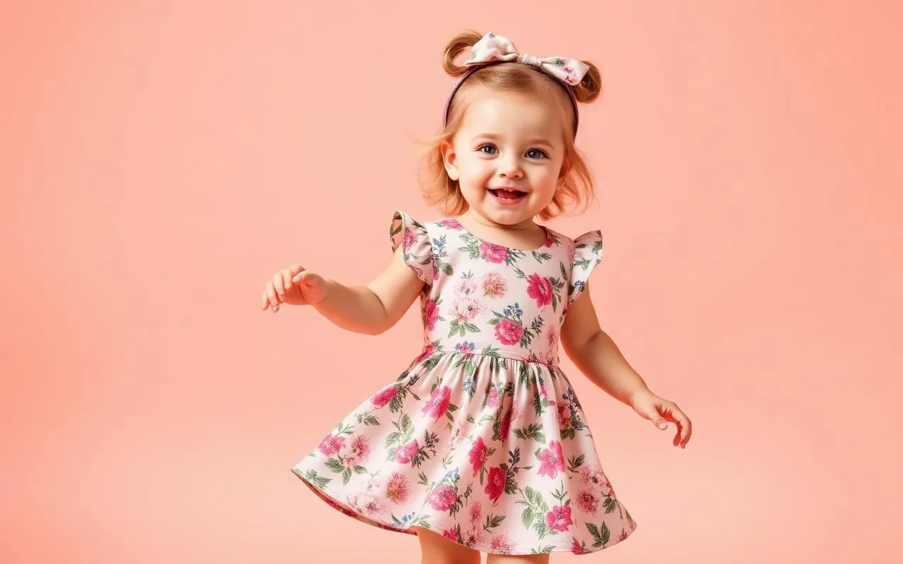 Cute toddler outfits for daily wear, twirling toddler girl