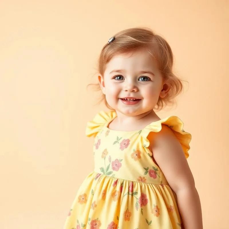 Soft stylish toddler clothing, yellow floral dress